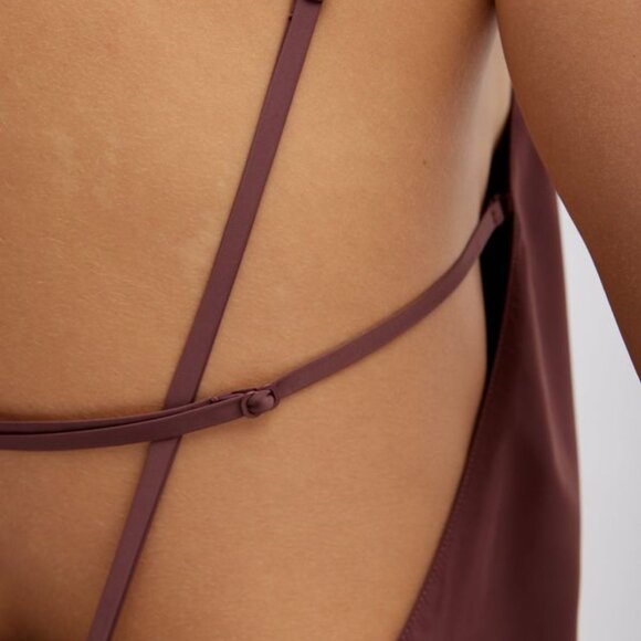 NWT Tibi Sporty Nylon Midi Dress in Cinnamon - Picture 2 of 8